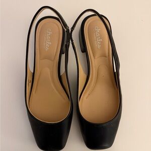 Charlies Elegant Black Slingback Heels